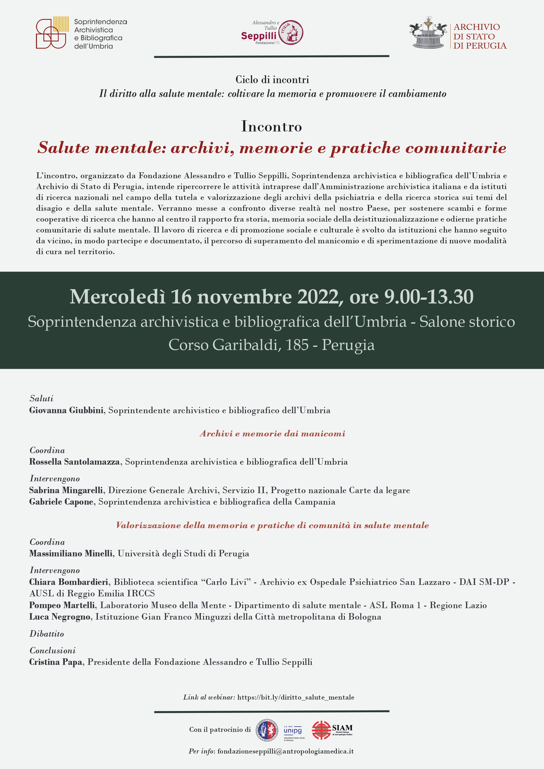 Salute mentale: archivi, memorie e pratiche comunitarie