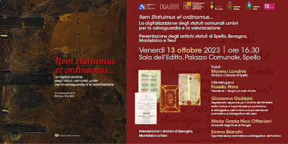 Presentazione antichi statuti di Spello Bevagna Montefalco e Trevi