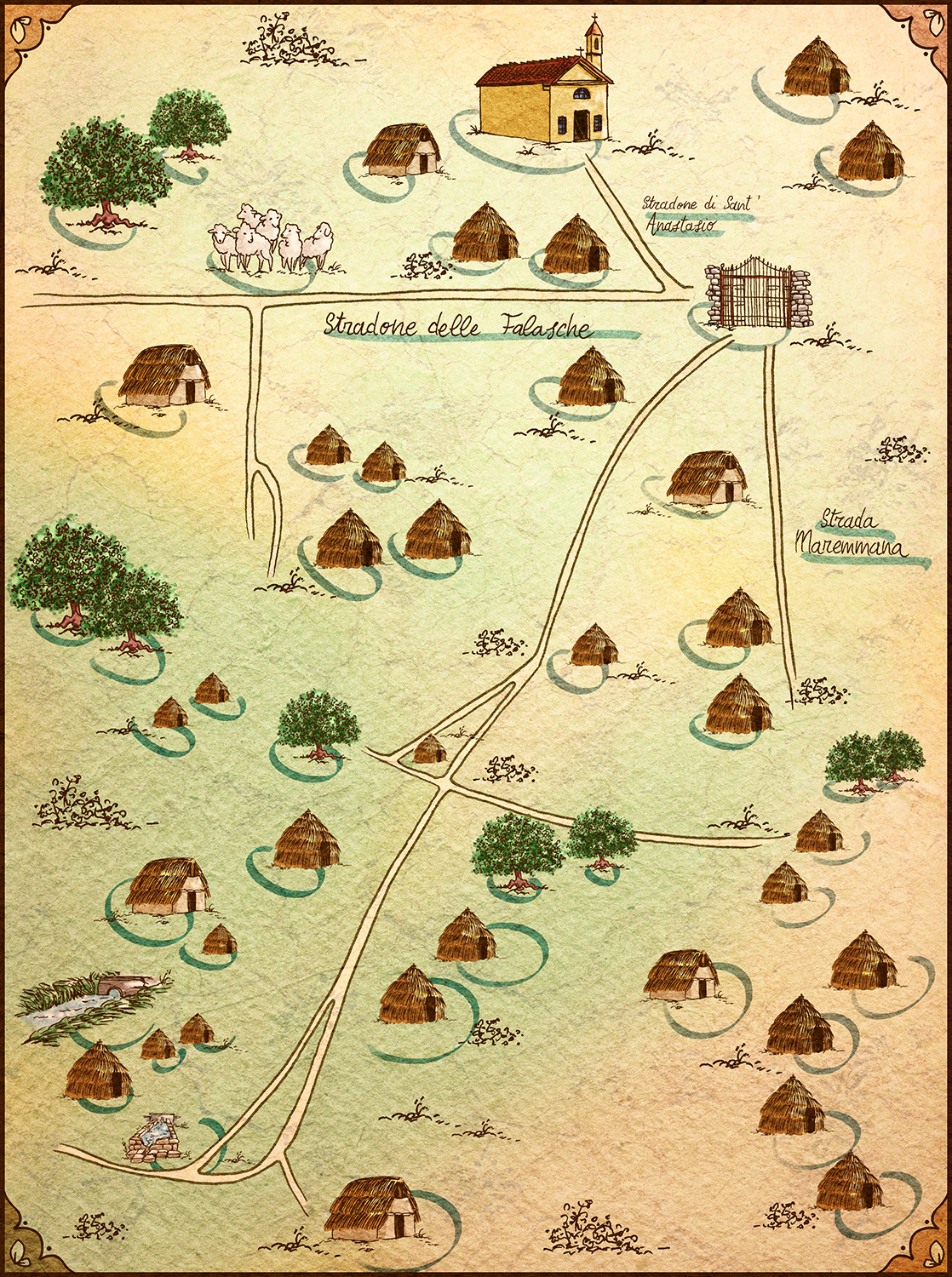 Le Capanne della Pianura Pontina nell’entroterra di Anzio (Falasche): testimonianze di tradizioni edilizie preistoriche della civiltà pastorale giunte fino ai giorni nostri.