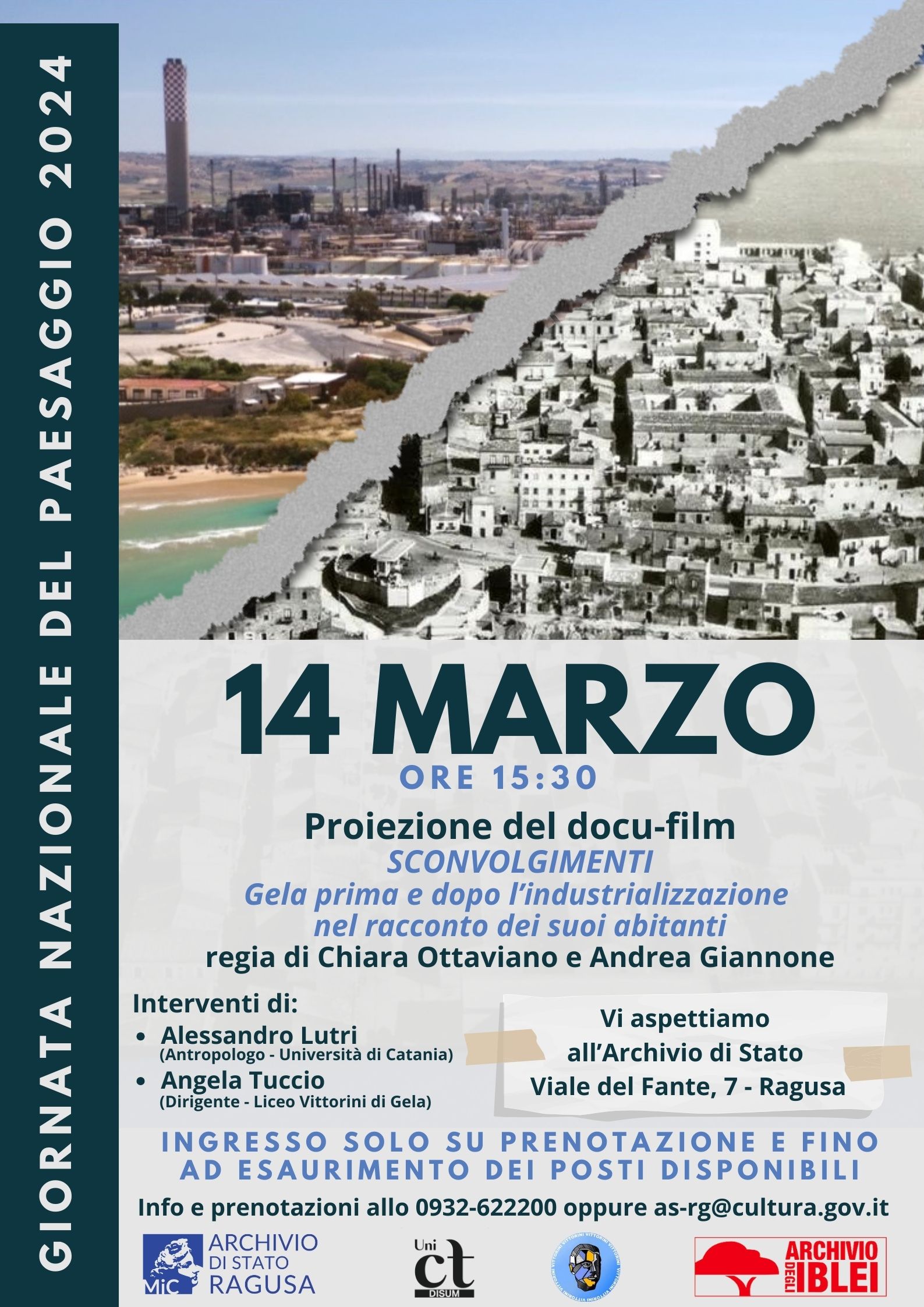 Proiezione docu-film "Sconvolgimenti - Gela prima e dopo l'industrializzazione nel racconto dei suoi abitanti"